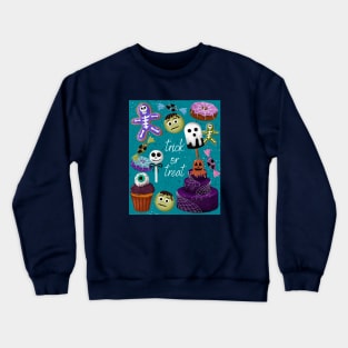 Cute illustration of Halloween candies Trick or Treat Crewneck Sweatshirt